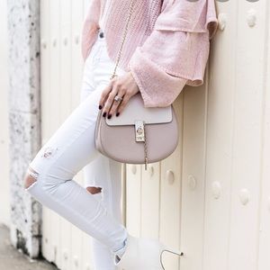 Pink Flap Saddle With Gold Chain and Detailing